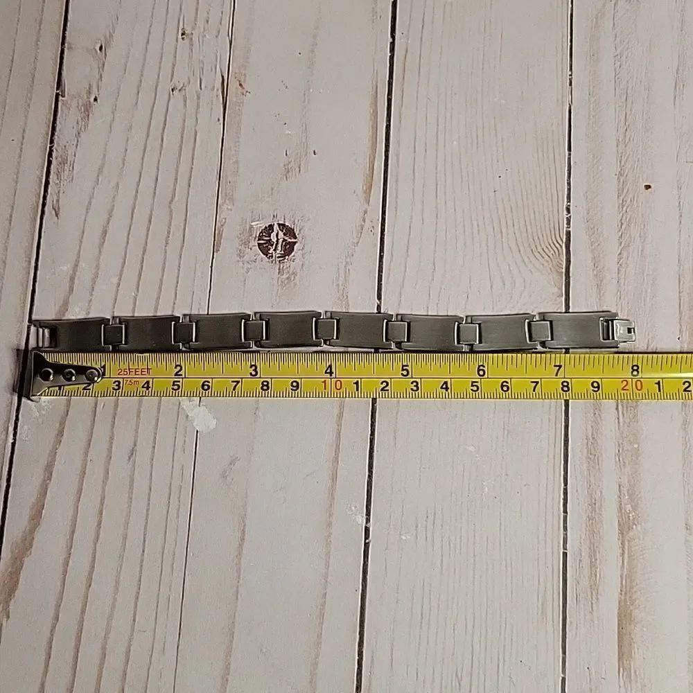 Men's Slant Row Link Bracelet in Stainless Steel Halo G